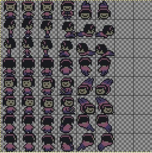 Image of a character sprite sheet